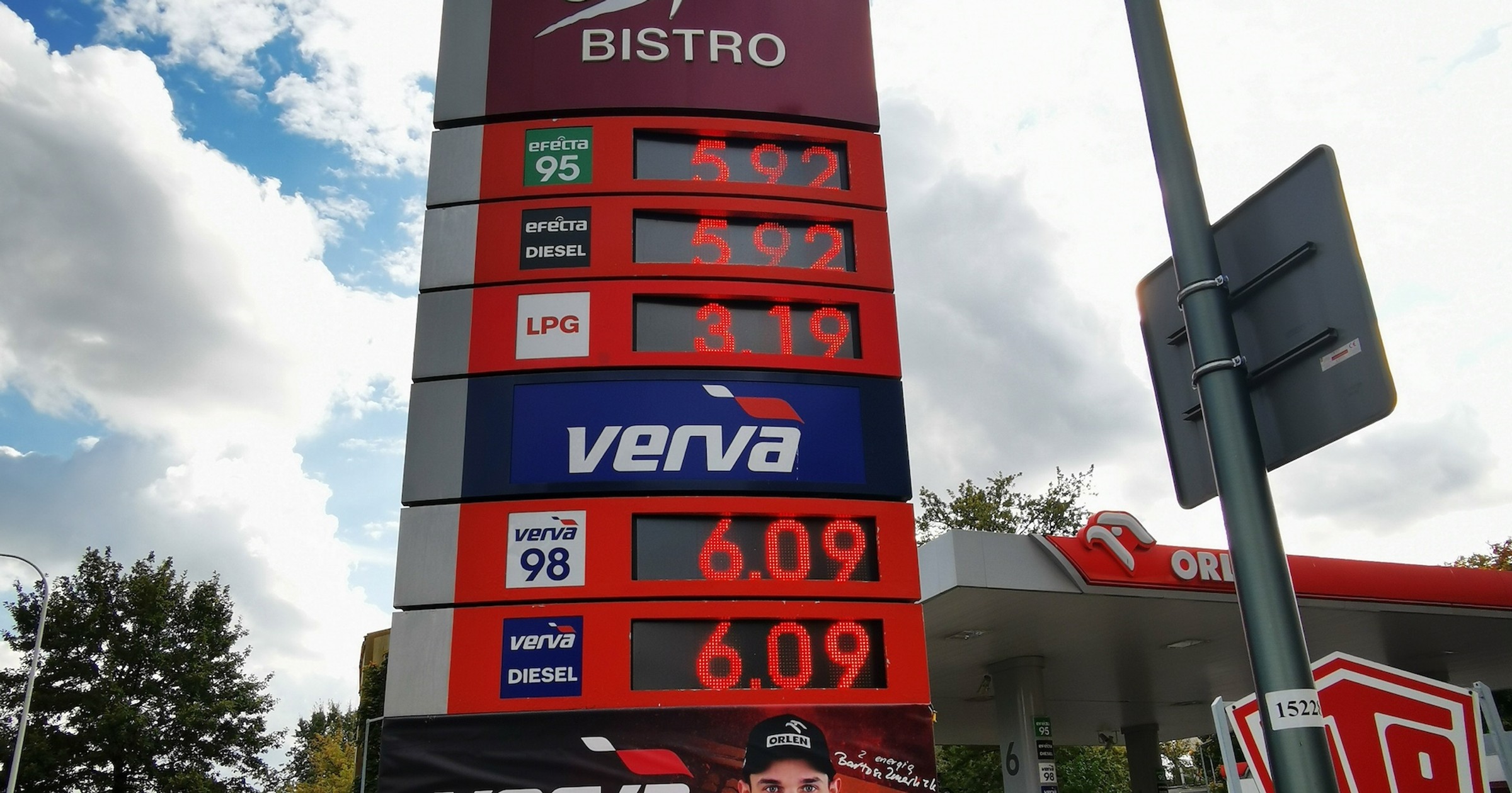 Cena paliwa na stacji Orlen w Warszawie, 14 października 2021