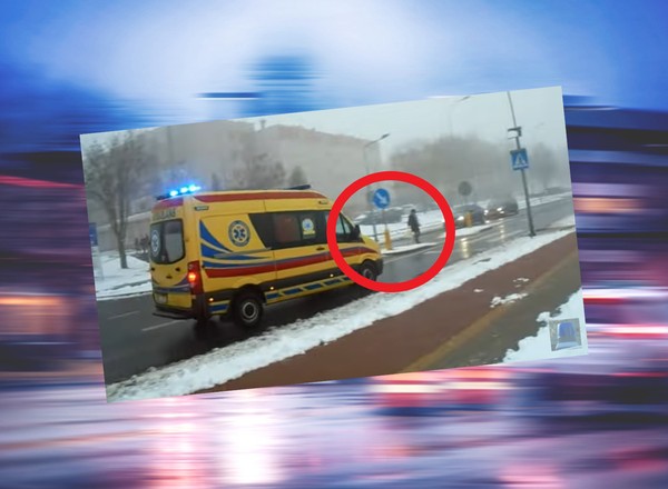 Karetka jadąca na sygnale musiała nagle się zatrzymać. W sieci zawrzało [WIDEO]