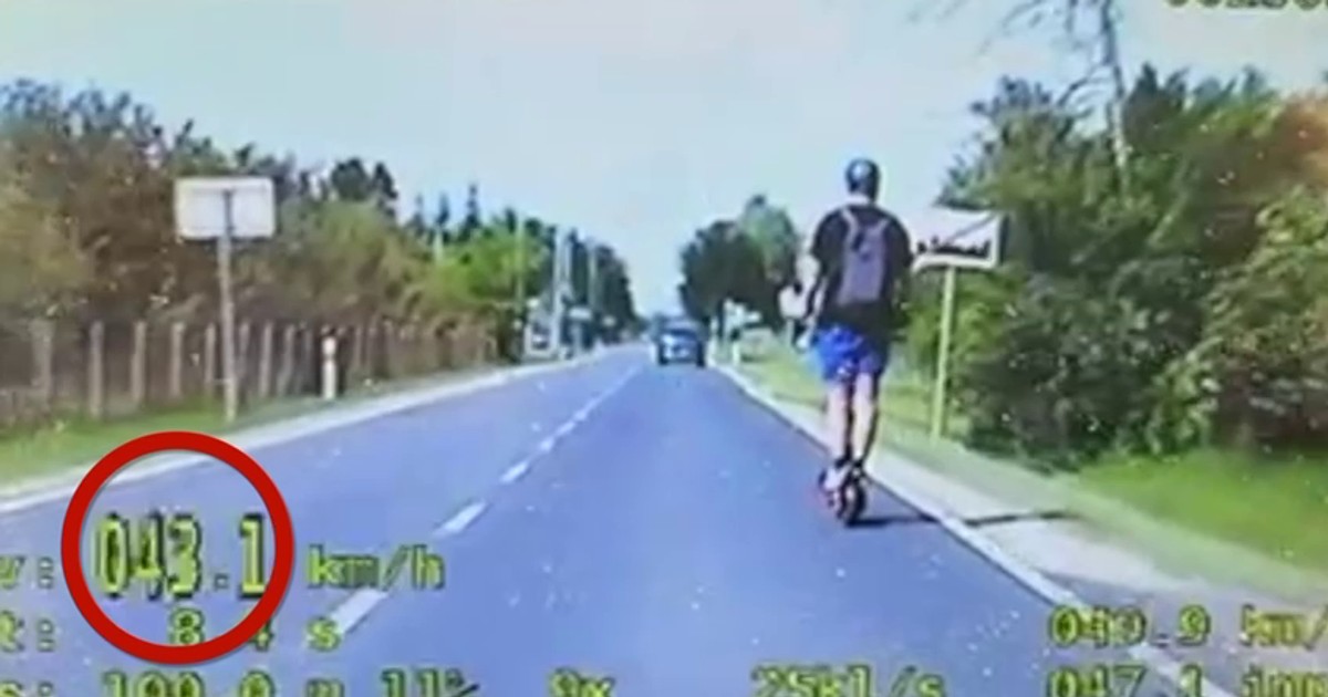Jechał hulajnogą ponad 40 km na godz.