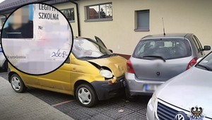 Matizem staranował auta na parkingu. Dokumenty kierowcy zdziwiły policjantów