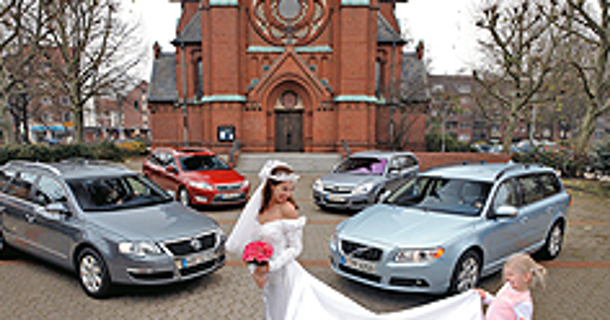 Ford Mondeo, Opel Vectra, Volkswagen Passat, Volvo V70 - Czym do ślubu?