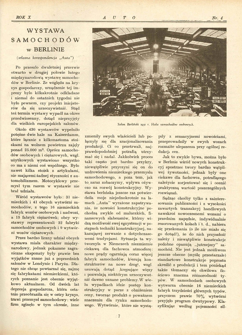 Wystawa samochodowa w Berlinie 1931