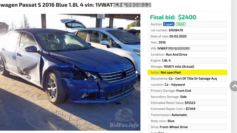 Auto z ogłoszenia: VW Passat z USA