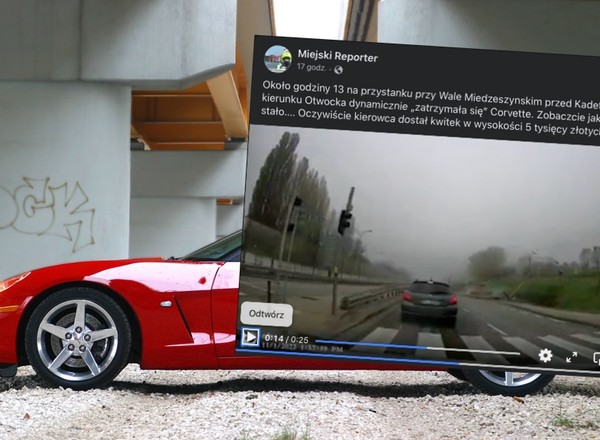 Stracił panowanie nad Chevroletem Corvette. Nagrała go kamera [WIDEO]