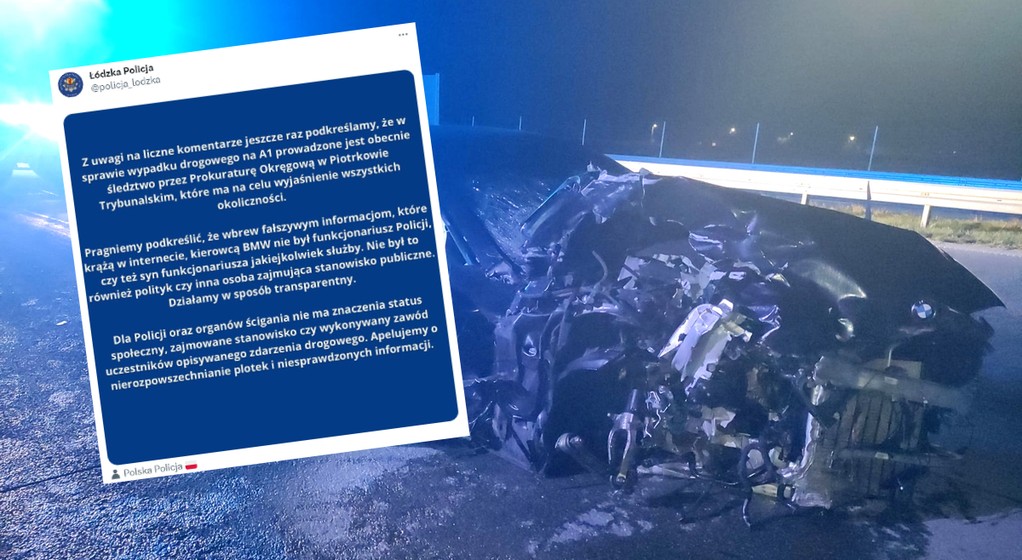Oświadczenie policji w sprawie wypadku na A1