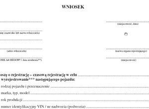 Wniosek o rejestrację