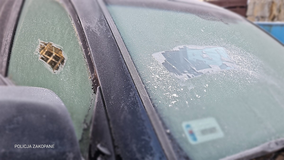 Prowadzenie auta z szybą w takim stanie jest niedopuszczalne
