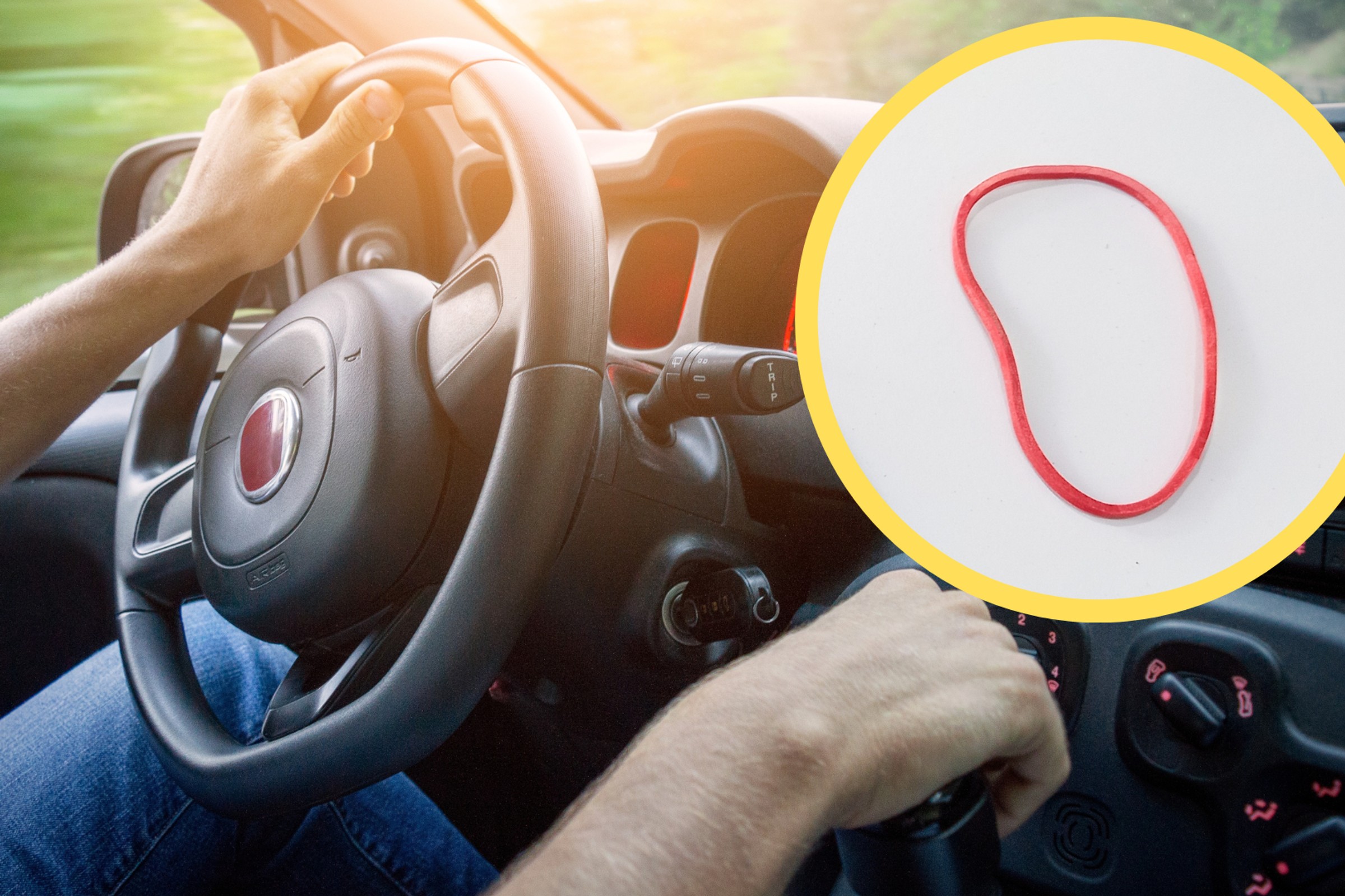 Użyj w aucie gumki recepturki. Kilka prostych ruchów i unikniesz srogiego mandatu