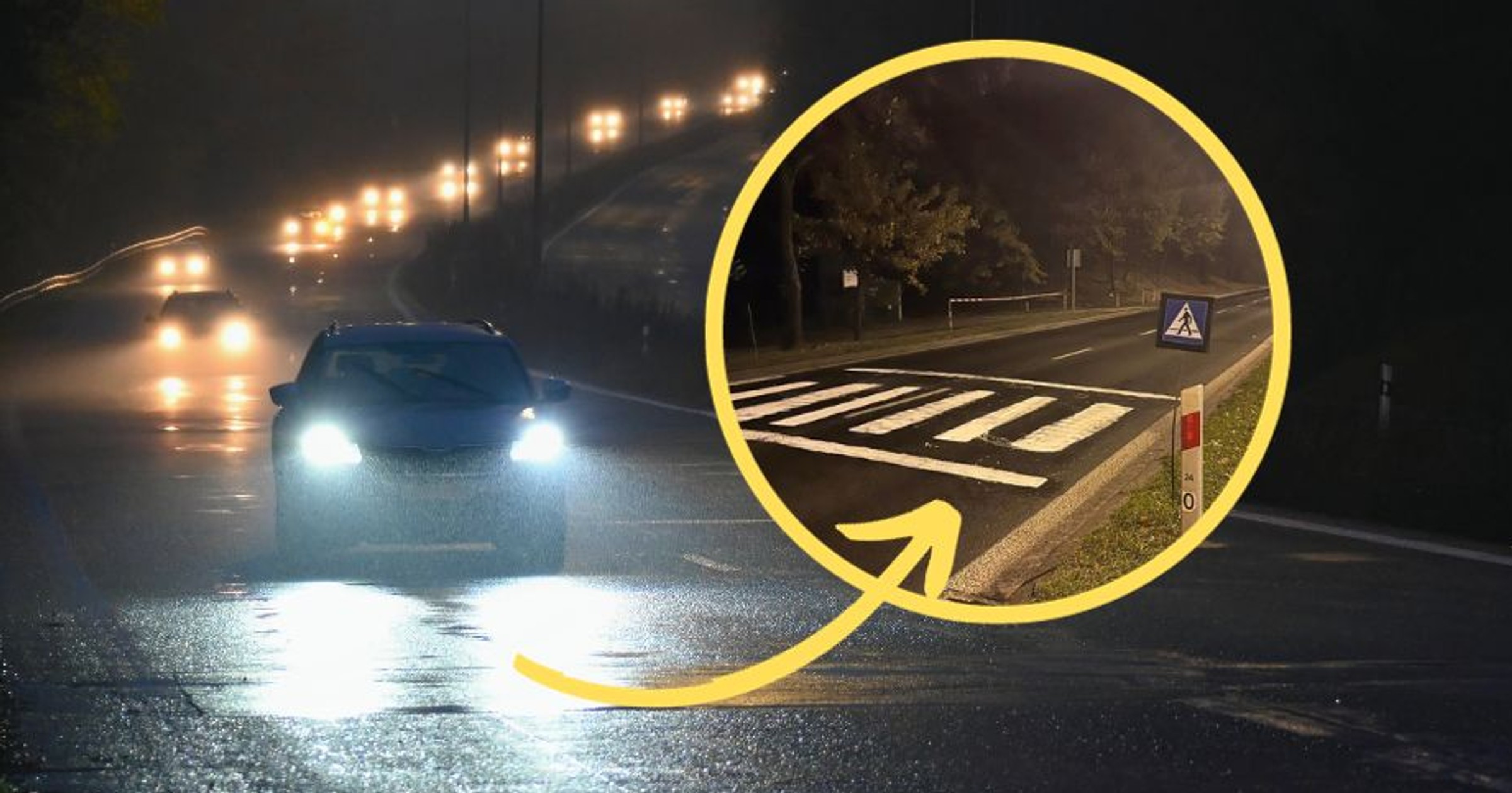 W Głownie już drugi raz mieszkańcy namalowali pasy na drodze krajowej 14 (zdj. Facebook.com/Głowno - nasze miasto)
