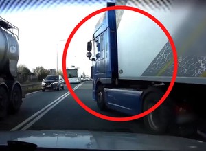 Skandaliczne zachowanie kierowcy tira. Nie skończyło się tylko na mandacie [WIDEO]