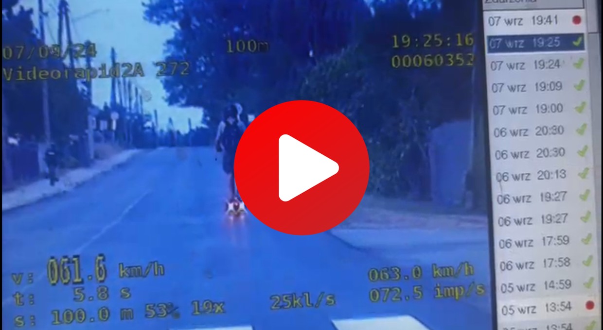 Policjanci zatrzymali go, bo przekroczył prędkość. Pędził hulajnogą elektryczną