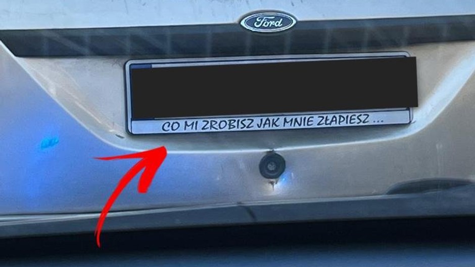 Zatrzymany przez policję kierowca miał na tablicy rejestracyjnej napis "Co mi zrobisz, jak mnie złapiesz?"