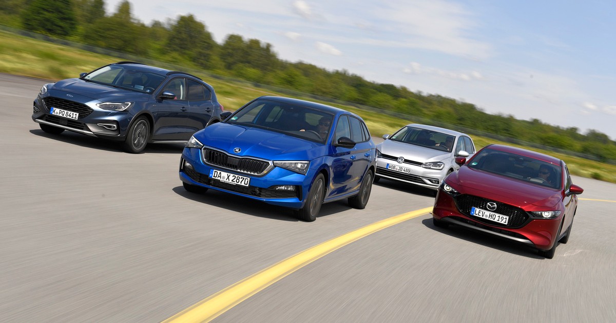 Porównanie: Ford Focus, Mazda 3, Skoda Scala i VW Golf
