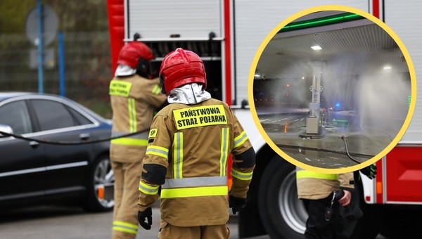Niebezpieczna sytuacja na stacji paliw. Samochód uderzył w dystrybutor