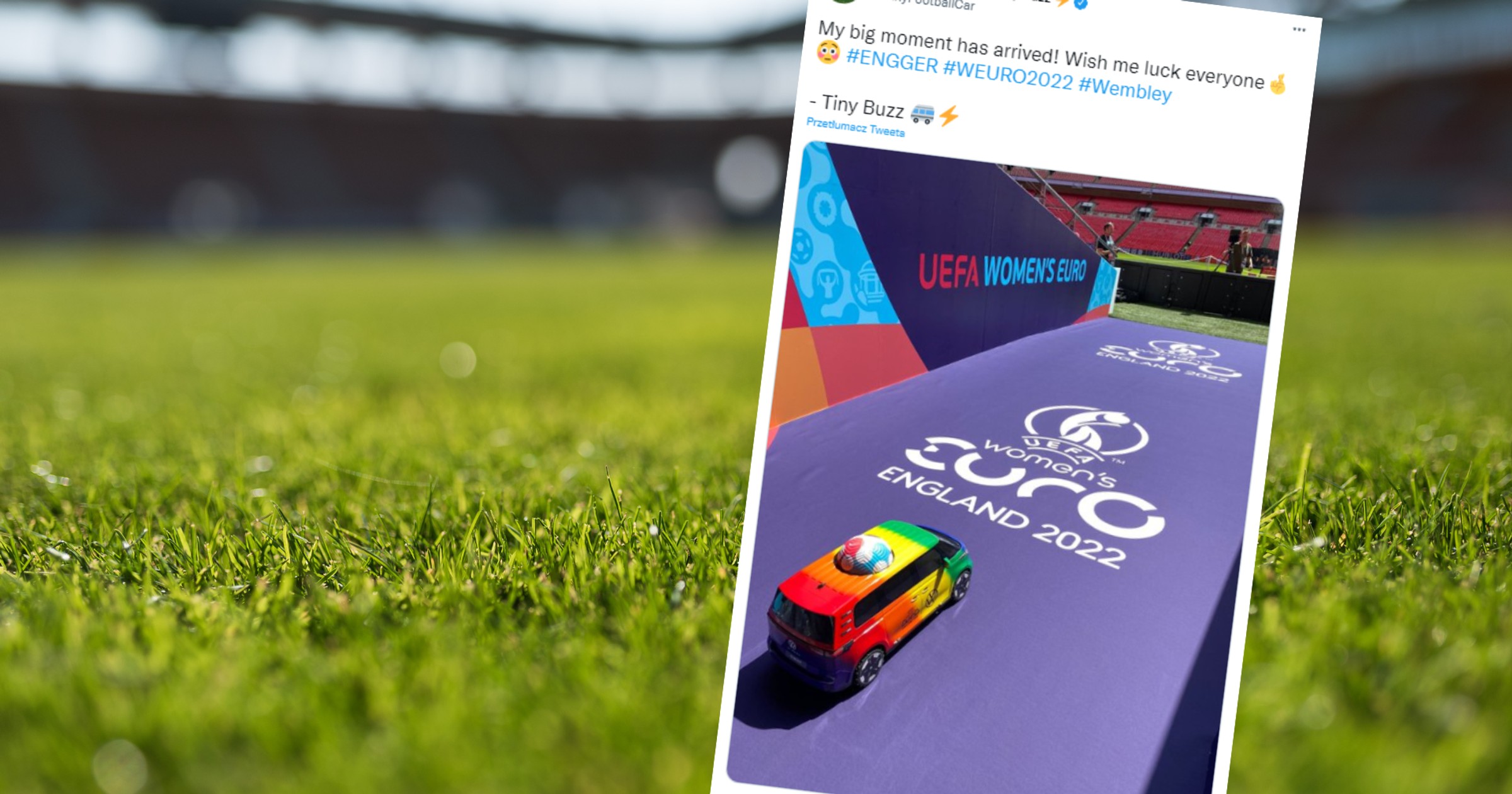 Mały samochód robi prawdziwą furorę wśród kibiców (twitter.com/TinyFootballCar)
