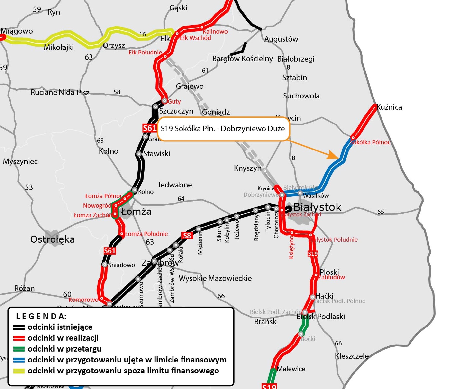 S19 Sokółka Płn - Dobrzyniewo Duże
