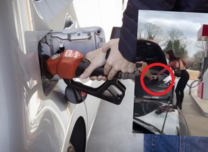 Przyjechała autem elektrycznym na stację benzynową. Chciała je zatankować [WIDEO]