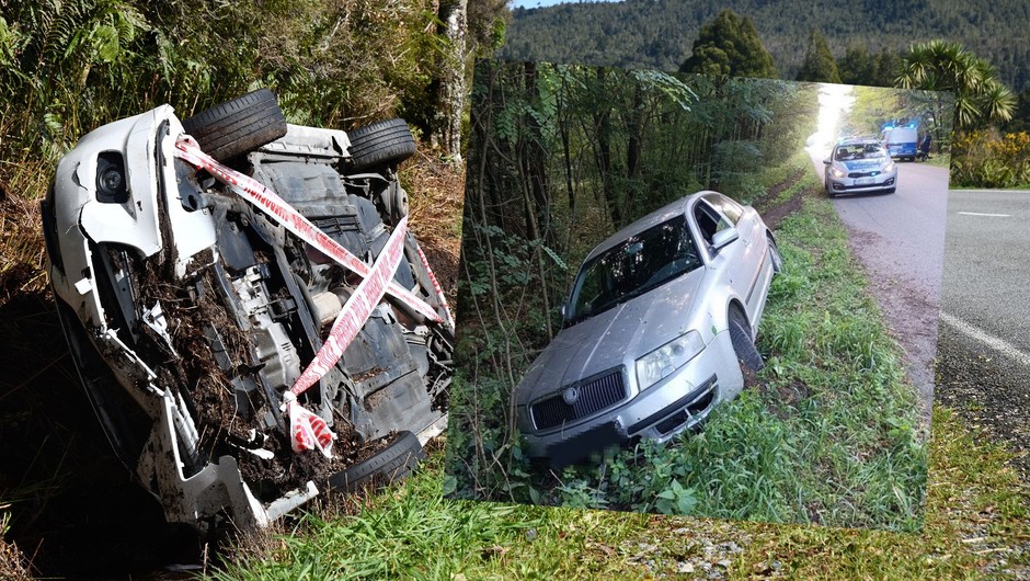 Kierowca Skody Superb zakończył ucieczkę w przydrożnym rowie