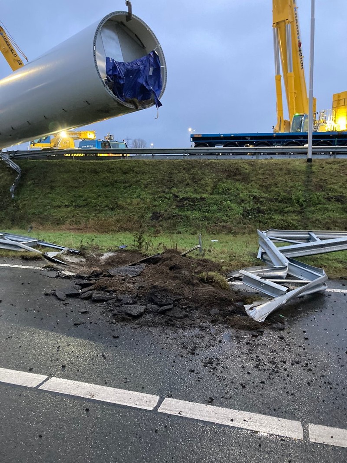 Wypadek wieży turbiny wiatrowej w Holandii