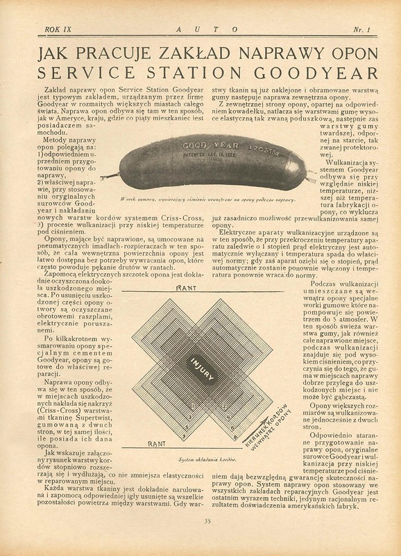 Naprawa opon w latach 30.