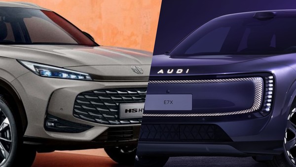 MG HS i AUDI E7X (od lewej)