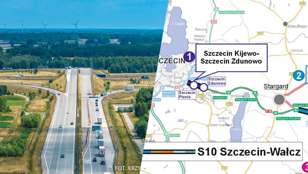 Odcinek wjazdowy S10 do Szczecina