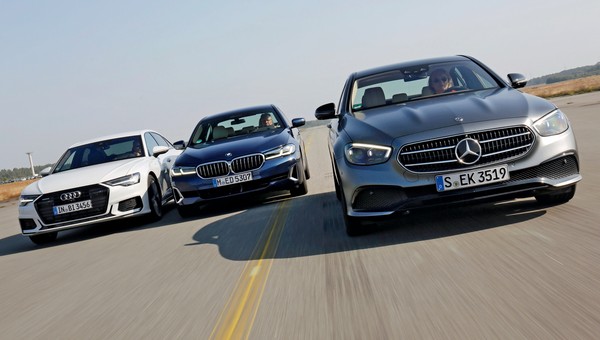 Porównanie limuzyn: Audi A6 55 TFSI quattro, BMW 540i xDrive oraz Mercedes E 450 4Matic