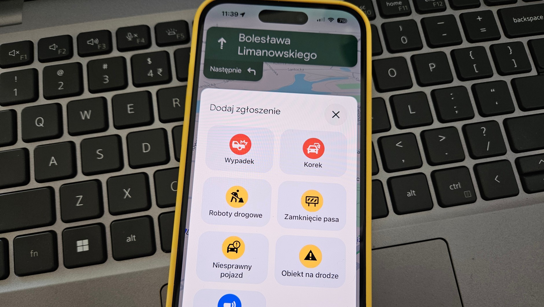 Google Maps - ostrzeganie o zdarzeniach drogowych