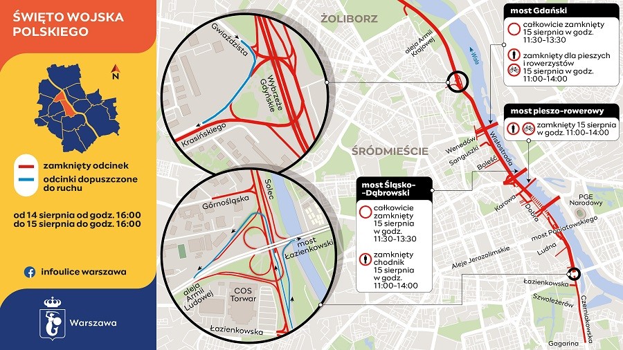Defilada na Wisłostradzie. Utrudnienia dla kierowców potrwają dwa dni