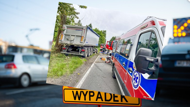 Wypadek ciężarówki na DW919