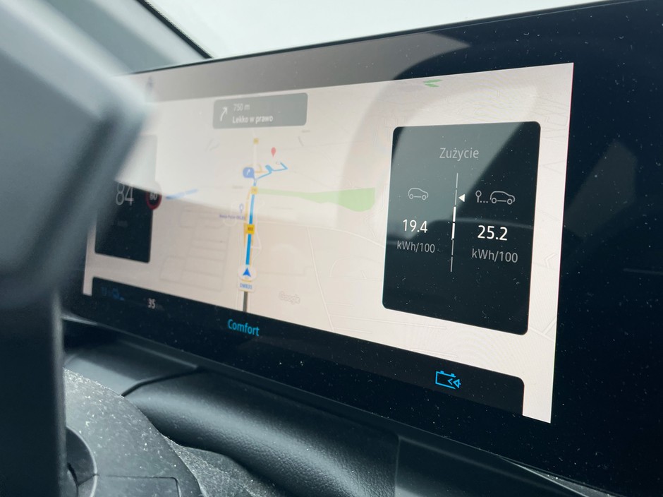 Średnie zużycie energii na zimowej trasie w Megane E-Tech