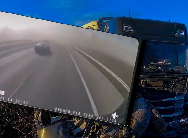 Burza pyłowa na węgierskiej autostradzie. Szokujące nagranie z kabiny ciężarówki