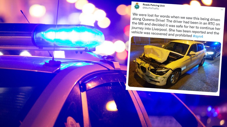 Uszkodzony samochód na autostradzie (fot. screen: Twitter/MerPolTraffic)