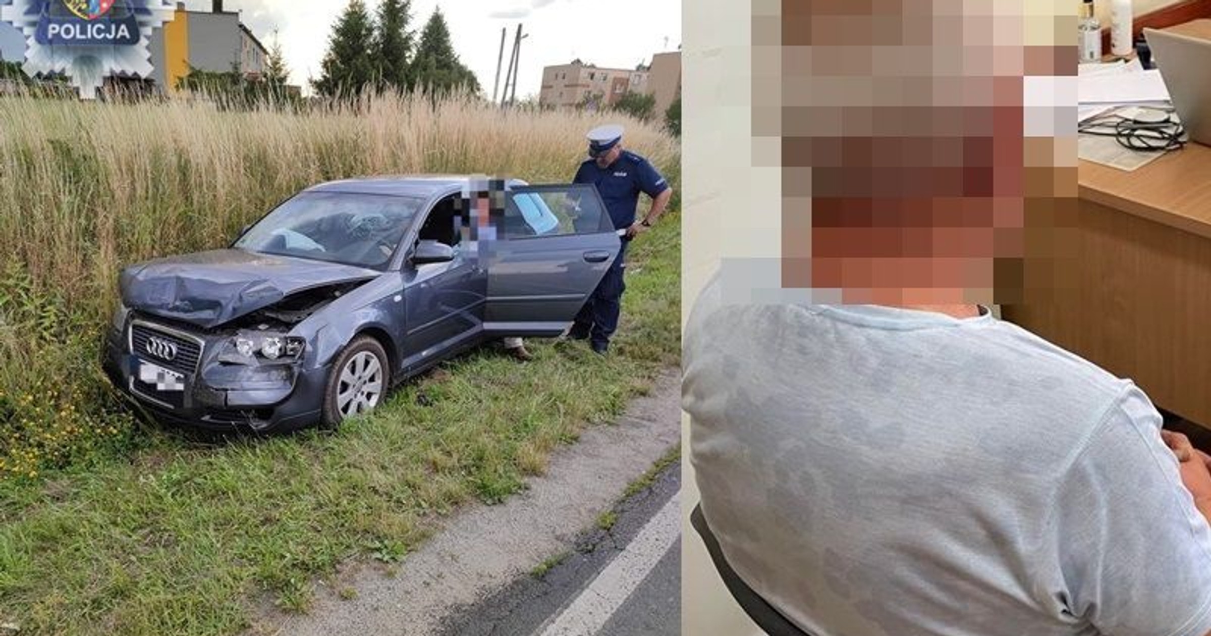 Kolizja dwóch pijanych kierowców. Sprawcę bronił jeszcze bardziej pijany kolega