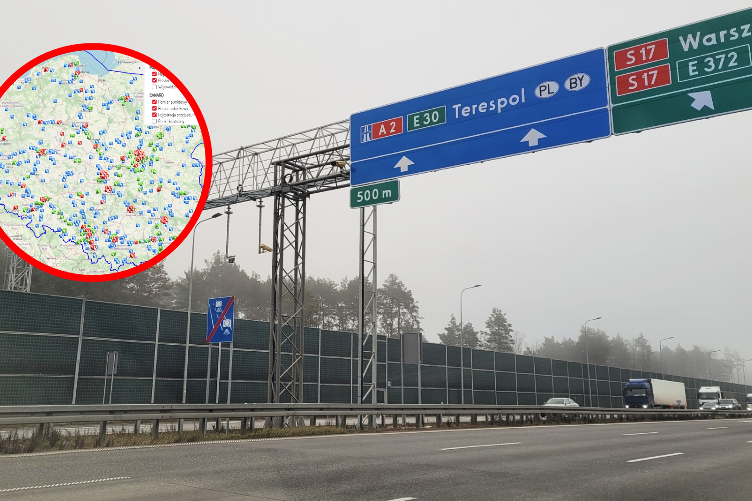 Mamy mapę aktualnych fotoradarów, odcinkowych pomiarów prędkości i systemów RedLight