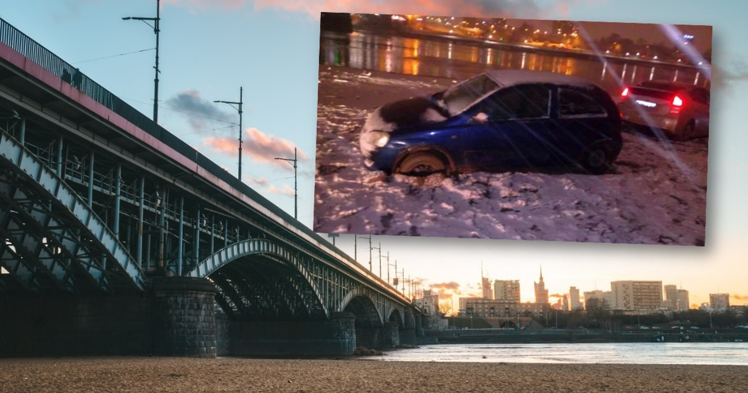 Dwaj młodzi kierowcy zakopali się na plaży w Warszawie