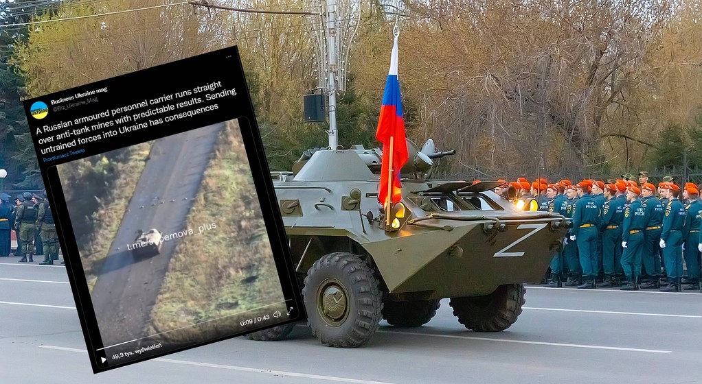 Wybuch rosyjskiego transporter MT-LB