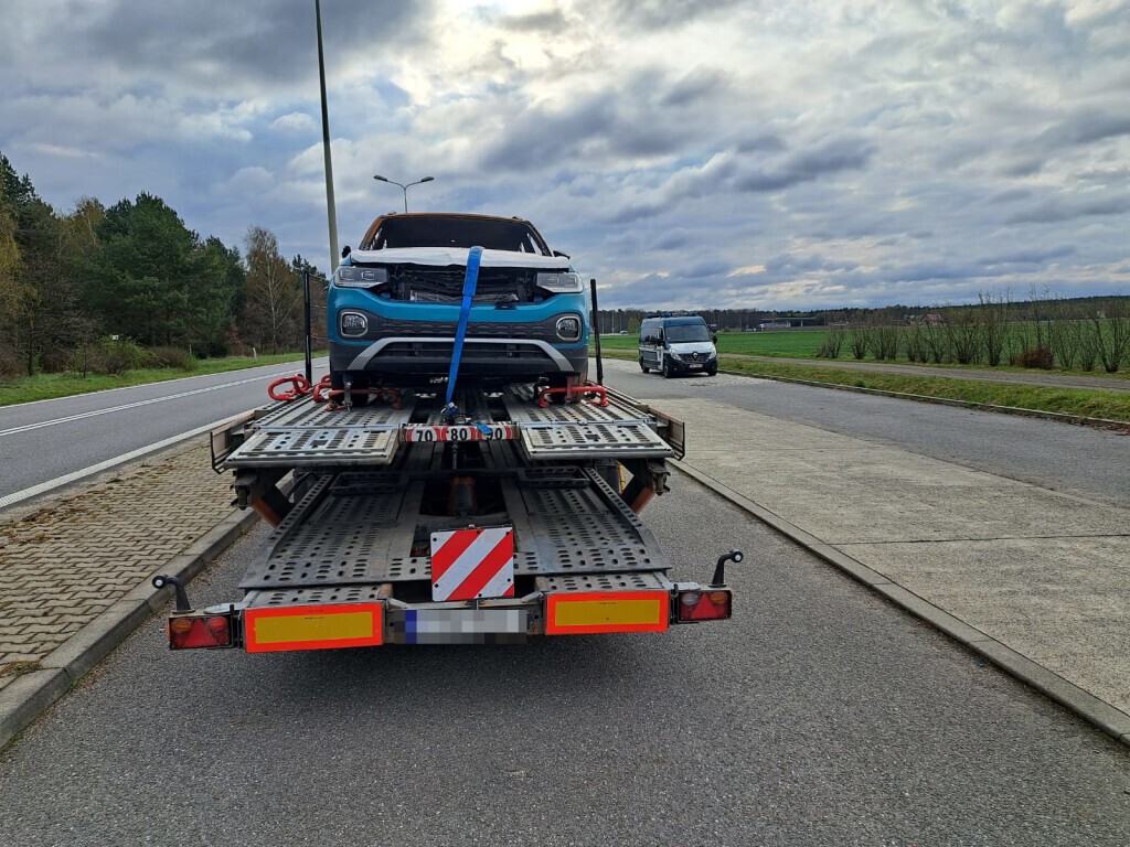 Nieprawidłowy przewóz spalonego pojazdu