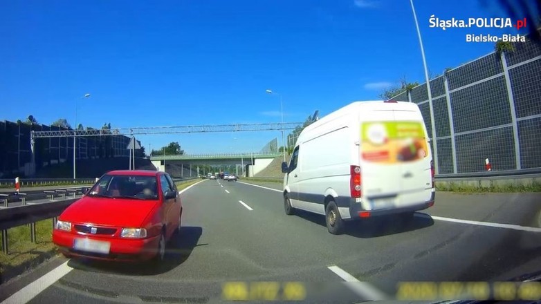 Jechał pod prąd drogą ekspresową