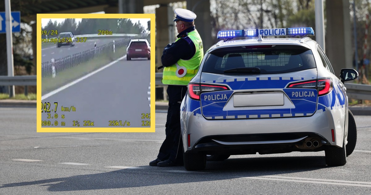 Kierowca Audi pędził 242 km/h (Screen: Policja)
