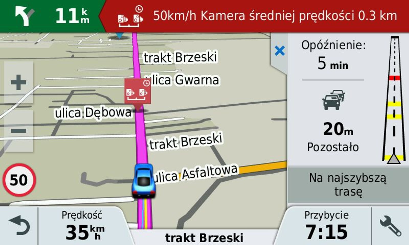 Garmin - informacje o korkach