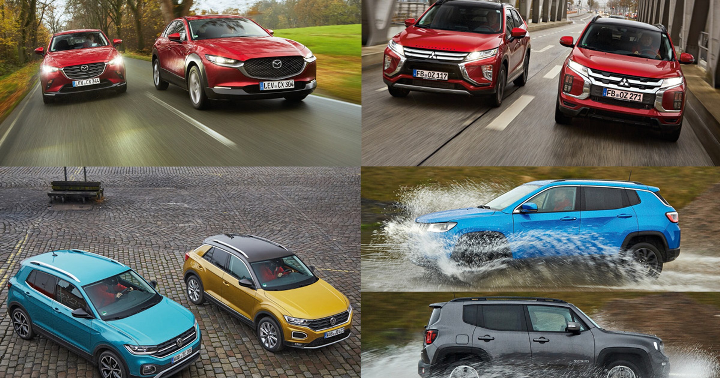 Porównanie par SUV-ów: Mazda, Mitsubishi, Jeep, Volkswagen