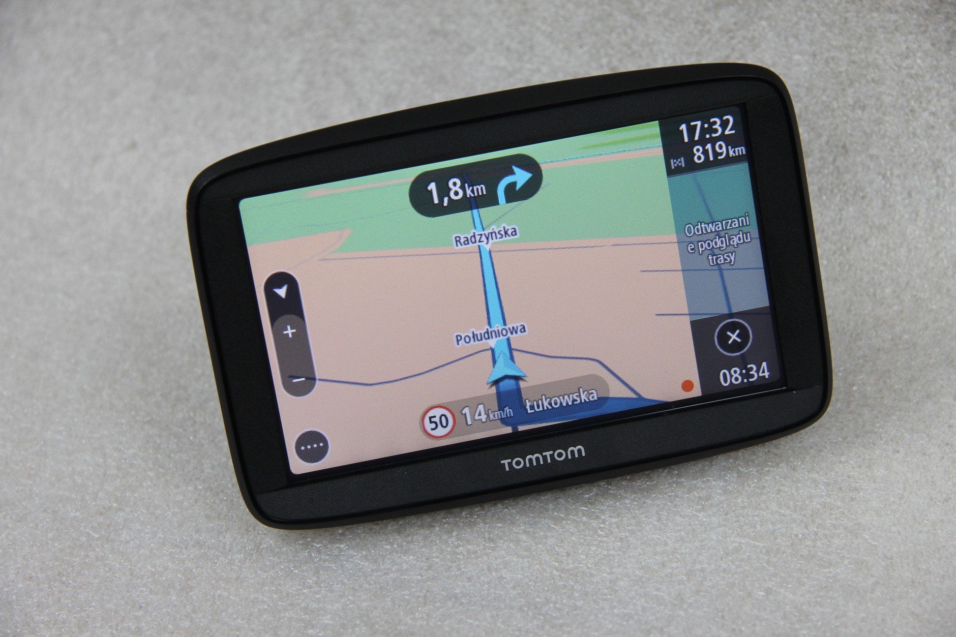 TomTom Start 52 potrafi symulować przejazd wybraną trasą