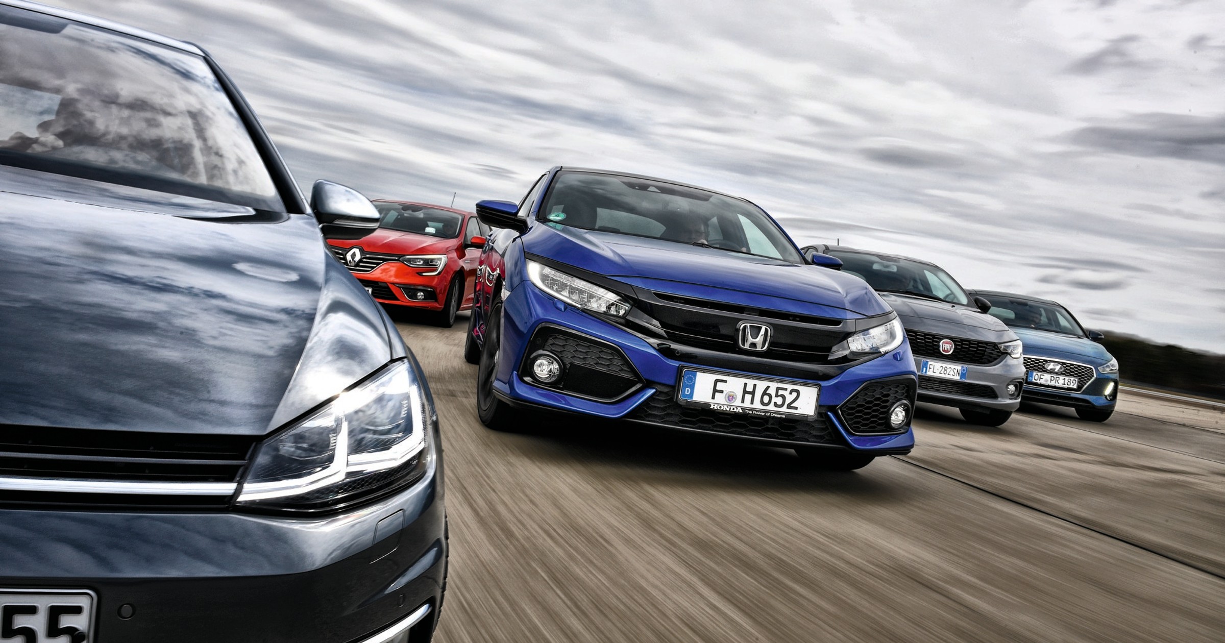 Fiat Tipo vs. Honda Civic, Hyundai i30, Renault Megane i VW Golf