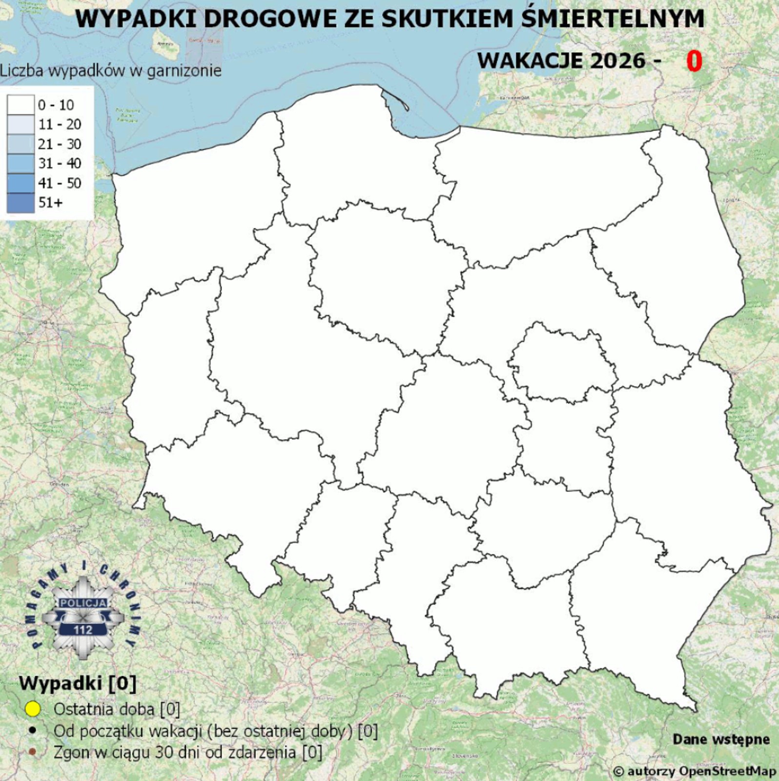 Policyjna mapa wypadków drogowych 2026. Stan na 26.06