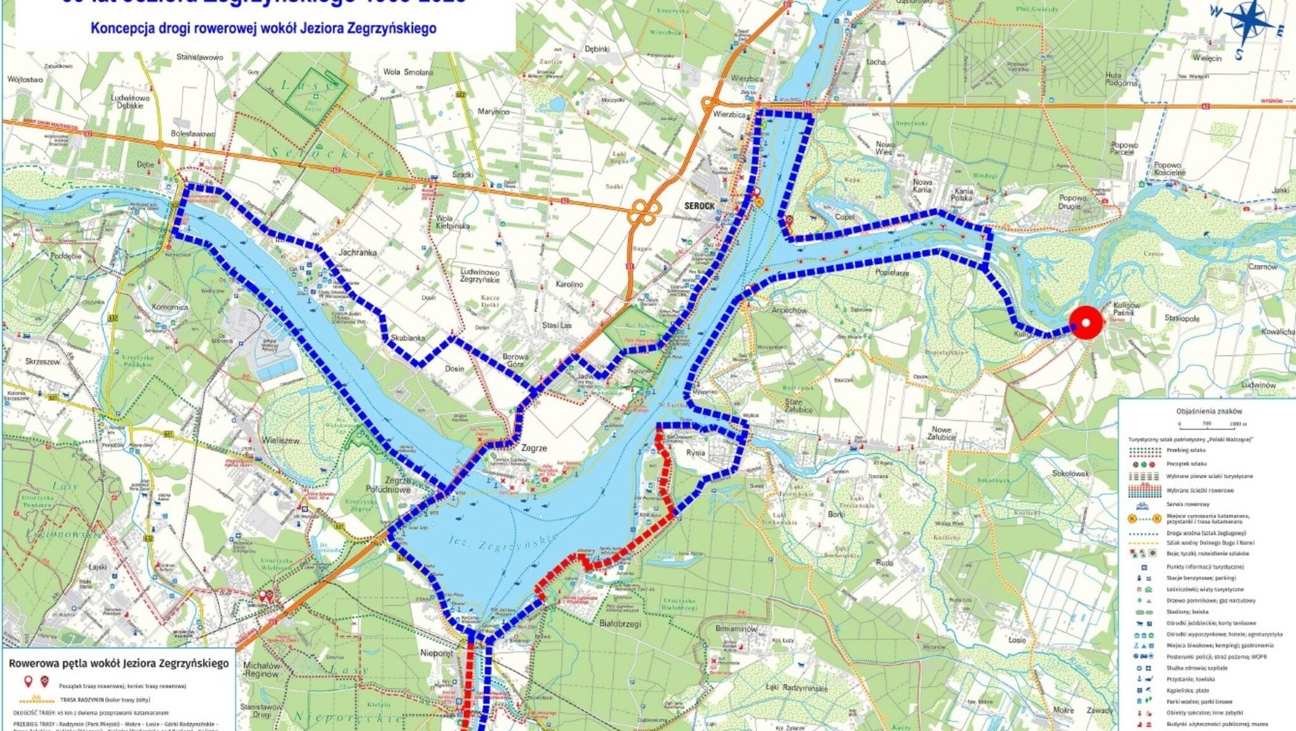 Planowane ścieżki rowerowe wokół Zalewu Zegrzyńskiego