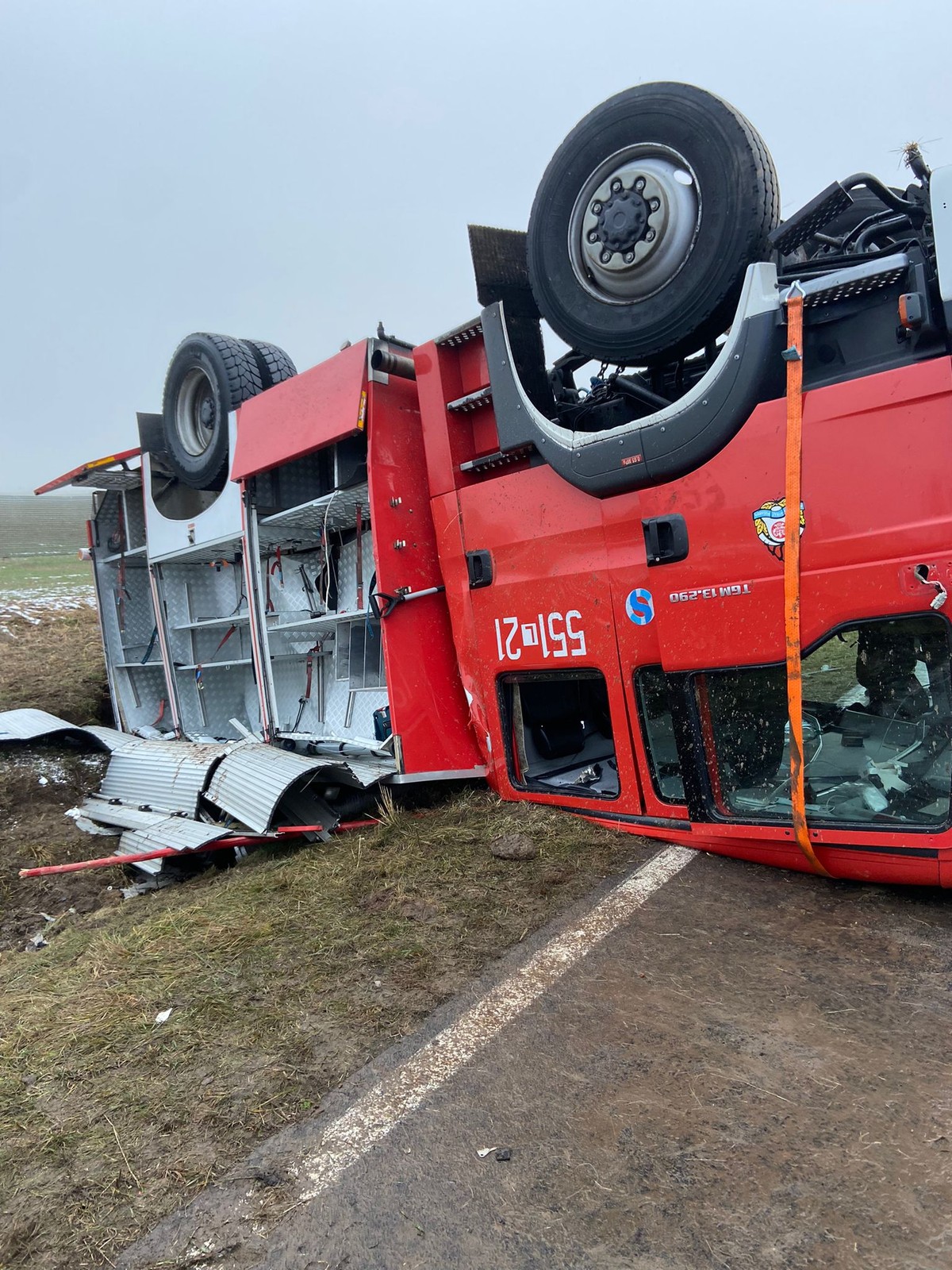 Wypadek samochodu pożarniczego PSP
