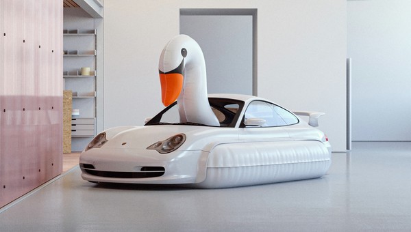 Dmuchany łabędź Porsche 911 powstał naprawdę. To nie clickbait
