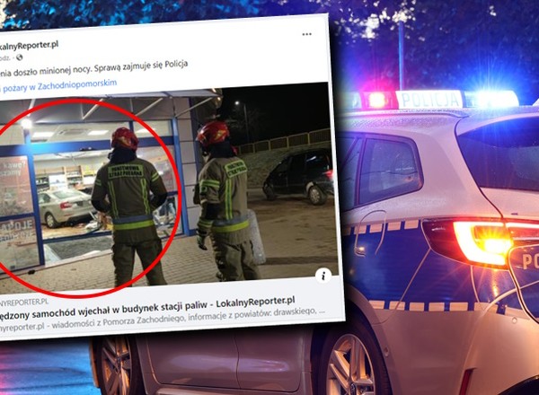 Chwile grozy na stacji paliw. Samochód taranował półki