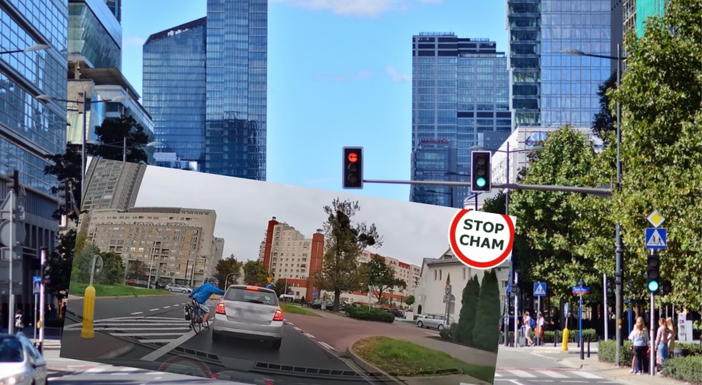 Warszawa. Rowerzysta uderzył w szybę samochodu